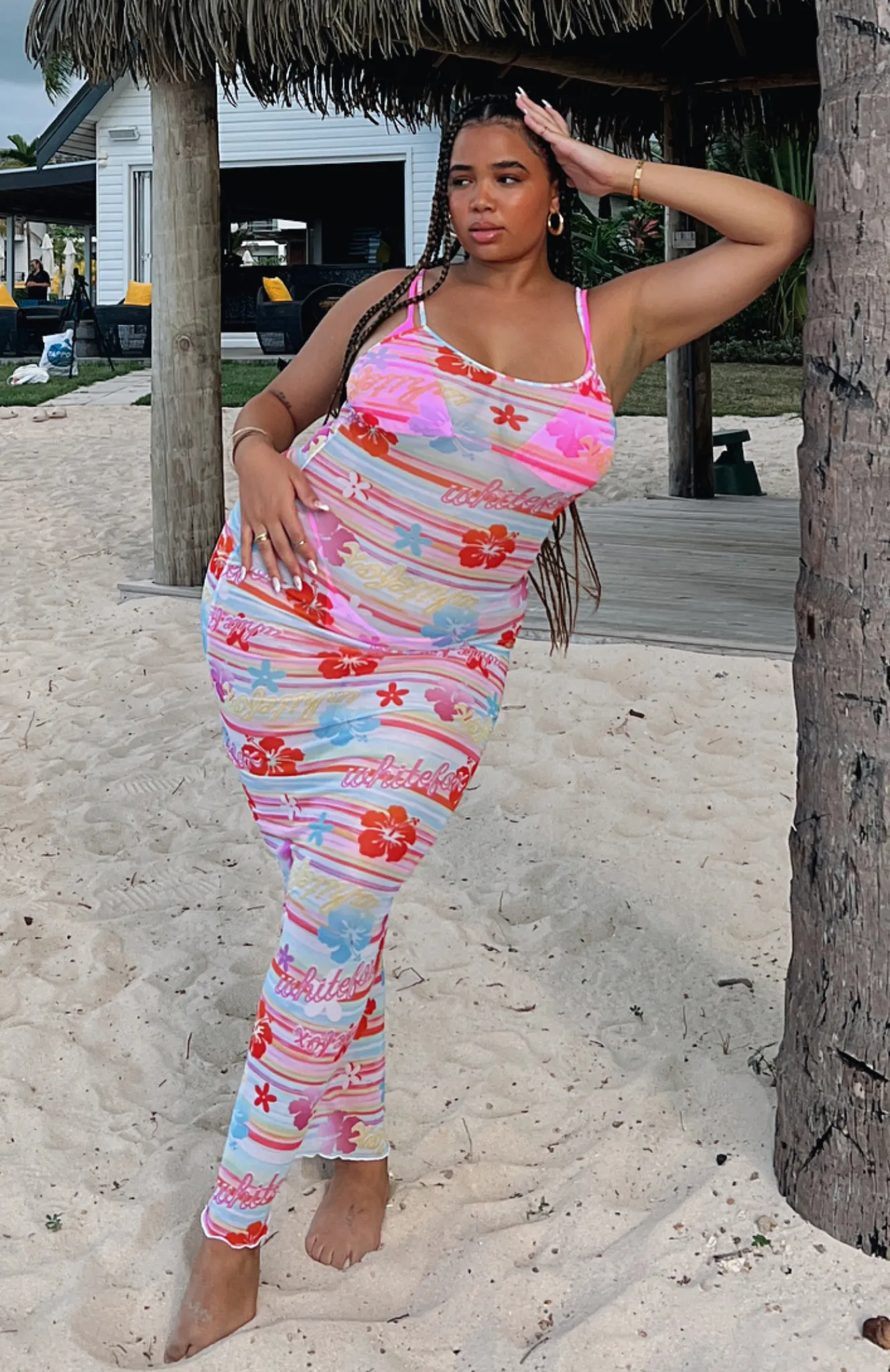 Maxi Dresses | White Fox Boutique Still Waiting Mesh Maxi Dress Tropical Horizon multi