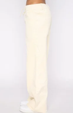 Pants | White Fox Boutique Stop Trying Cord Pants Cream white