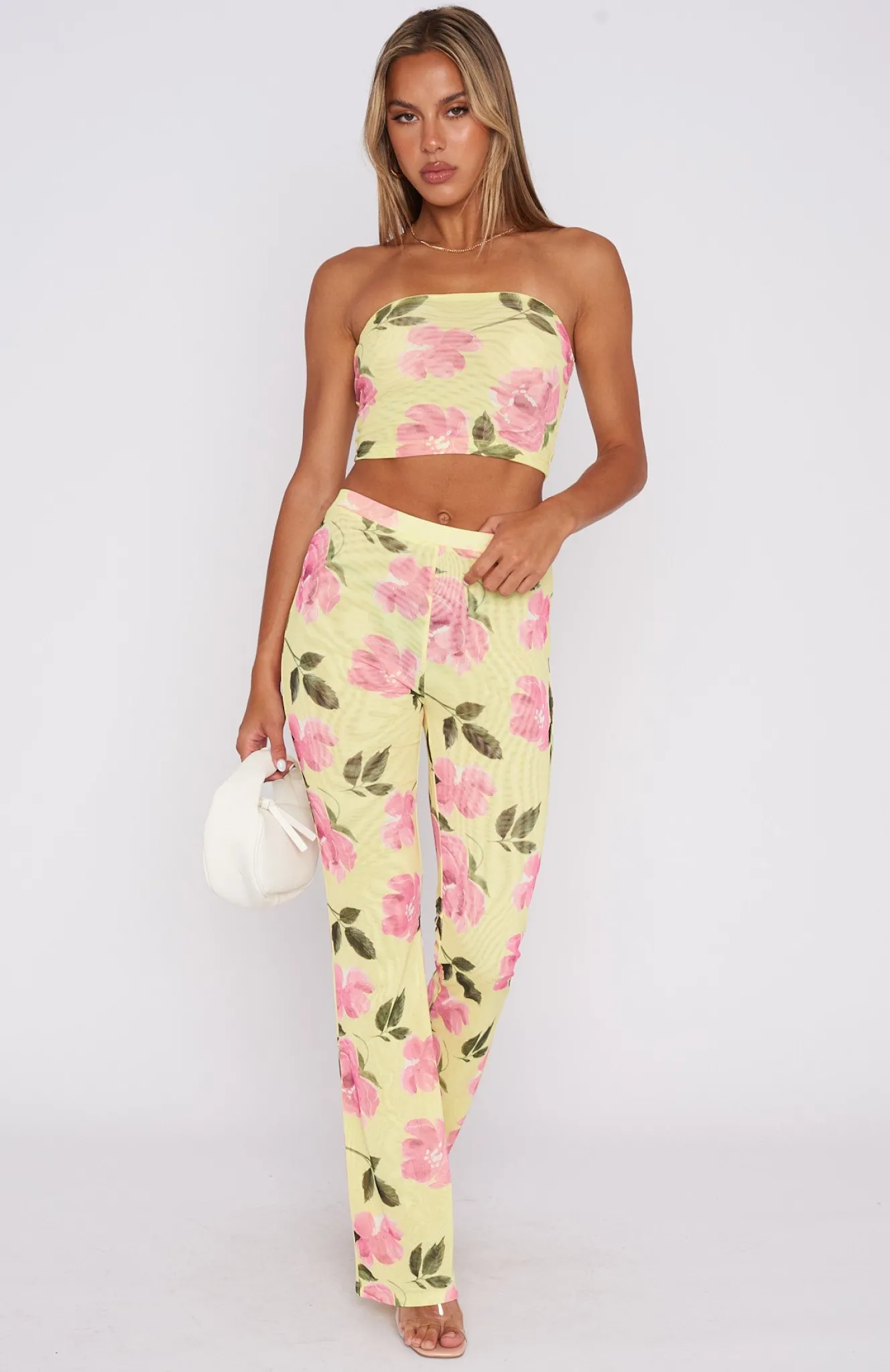 Pants | White Fox Boutique Summer In The City Pants Lemon Rose yellow