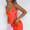 Restocked | White Fox Boutique Sweet Nothings Mini Skirt Liberty Print orange