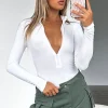 Shirts & Blouses | White Fox Boutique Take A Walk Long Sleeve Ribbed Bodysuit white