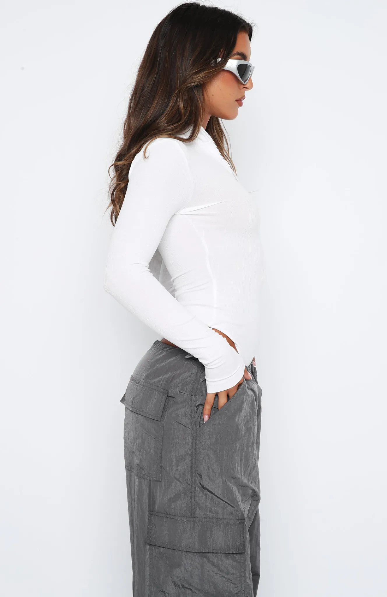 Shirts & Blouses | White Fox Boutique Take A Walk Long Sleeve Ribbed Bodysuit white