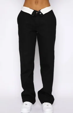 Pants | White Fox Boutique Take Caution Pants black