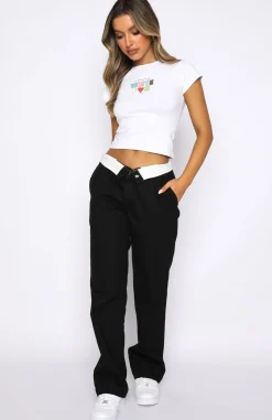 Pants | White Fox Boutique Take Caution Pants black