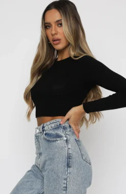 Shirts & Blouses | White Fox Boutique Take Me Higher Long Sleeve Crop black