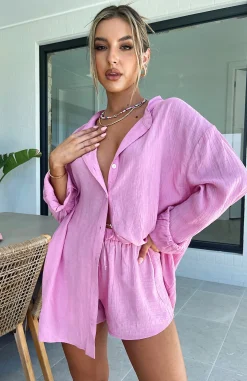 Resort Wear | White Fox Boutique Take Me Out Shirt pink