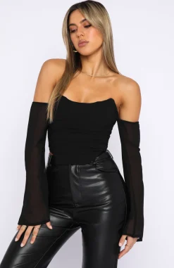 Shirts & Blouses | White Fox Boutique Take Me Somewhere Long Sleeve Bustier black