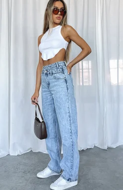 Denim | White Fox Boutique Take My Time Jeans Washed blue