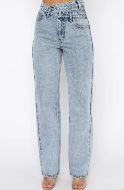 Denim | White Fox Boutique Take My Time Jeans Washed blue