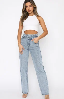 Denim | White Fox Boutique Take My Time Jeans Washed blue