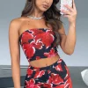 Shirts & Blouses | White Fox Boutique Take Notice Strapless Crop Wildflower black