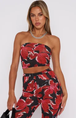 Shirts & Blouses | White Fox Boutique Take Notice Strapless Crop Wildflower black