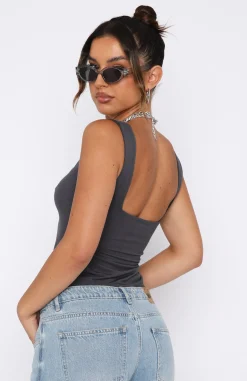 Shirts & Blouses | White Fox Boutique Taking Off Top Charcoal grey