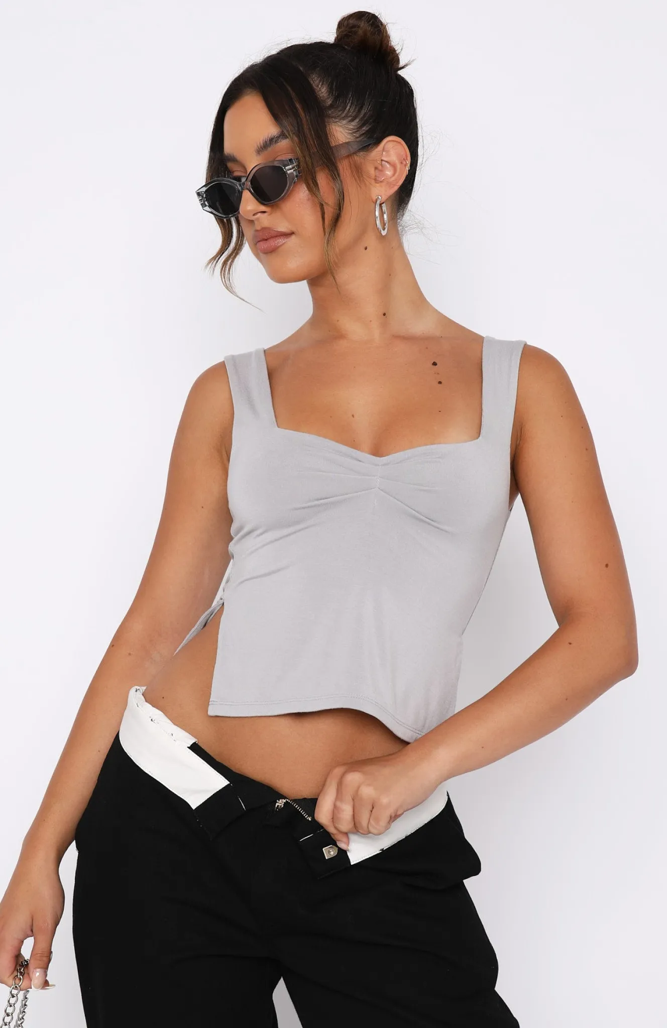 Shirts & Blouses | White Fox Boutique Taking Off Top Mist grey
