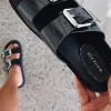 Slides | White Fox Boutique Tash Slides Croc black