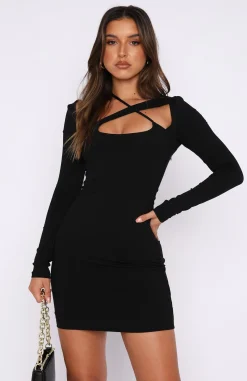 Long Sleeve Dresses | White Fox Boutique Taste Of Summer Long Sleeve Mini Dress black
