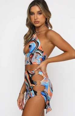 Shirts & Blouses | White Fox Boutique Tempt Me Crop Orange Swirl blue