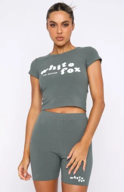 Shirts & Blouses | White Fox Boutique 4th Edition Ribbed Baby Tee Petrol green