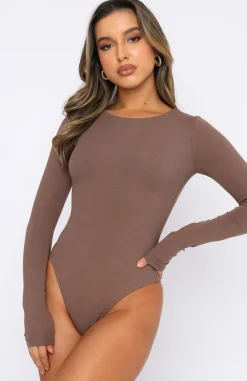 Shirts & Blouses | White Fox Boutique The Come Back Long Sleeve Bodysuit Mocha brown