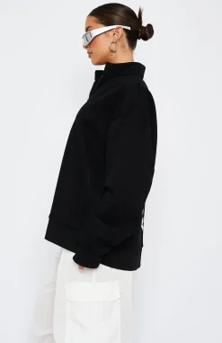 Jackets & Blazers | White Fox Boutique The Elite Zip Front Sweater black