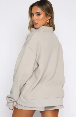 Jackets & Blazers | White Fox Boutique The Highest Demand Zip Front Sweater Taupe grey