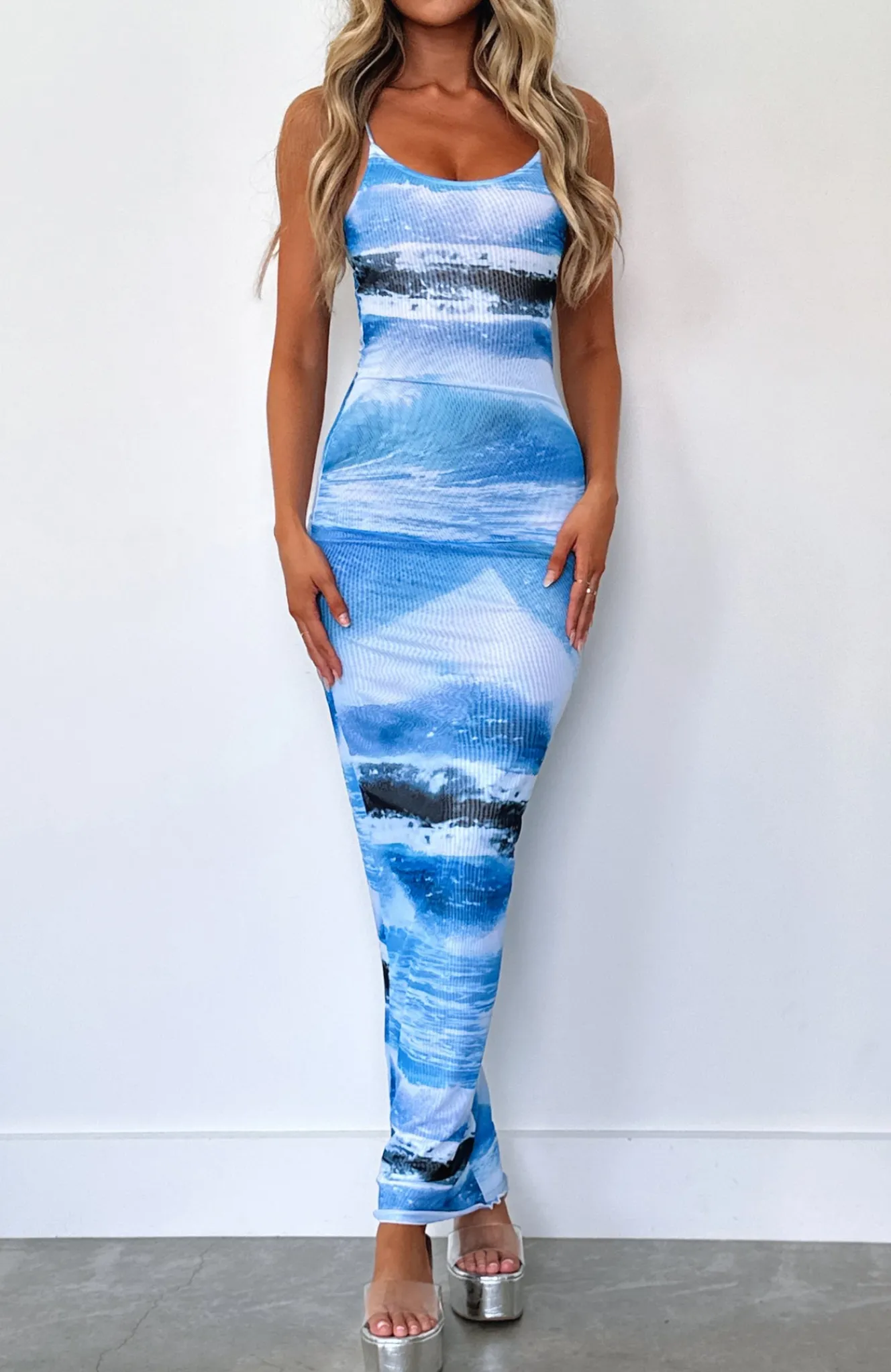 Maxi Dresses | White Fox Boutique The Lucky One Maxi Dress Ocean Spray blue