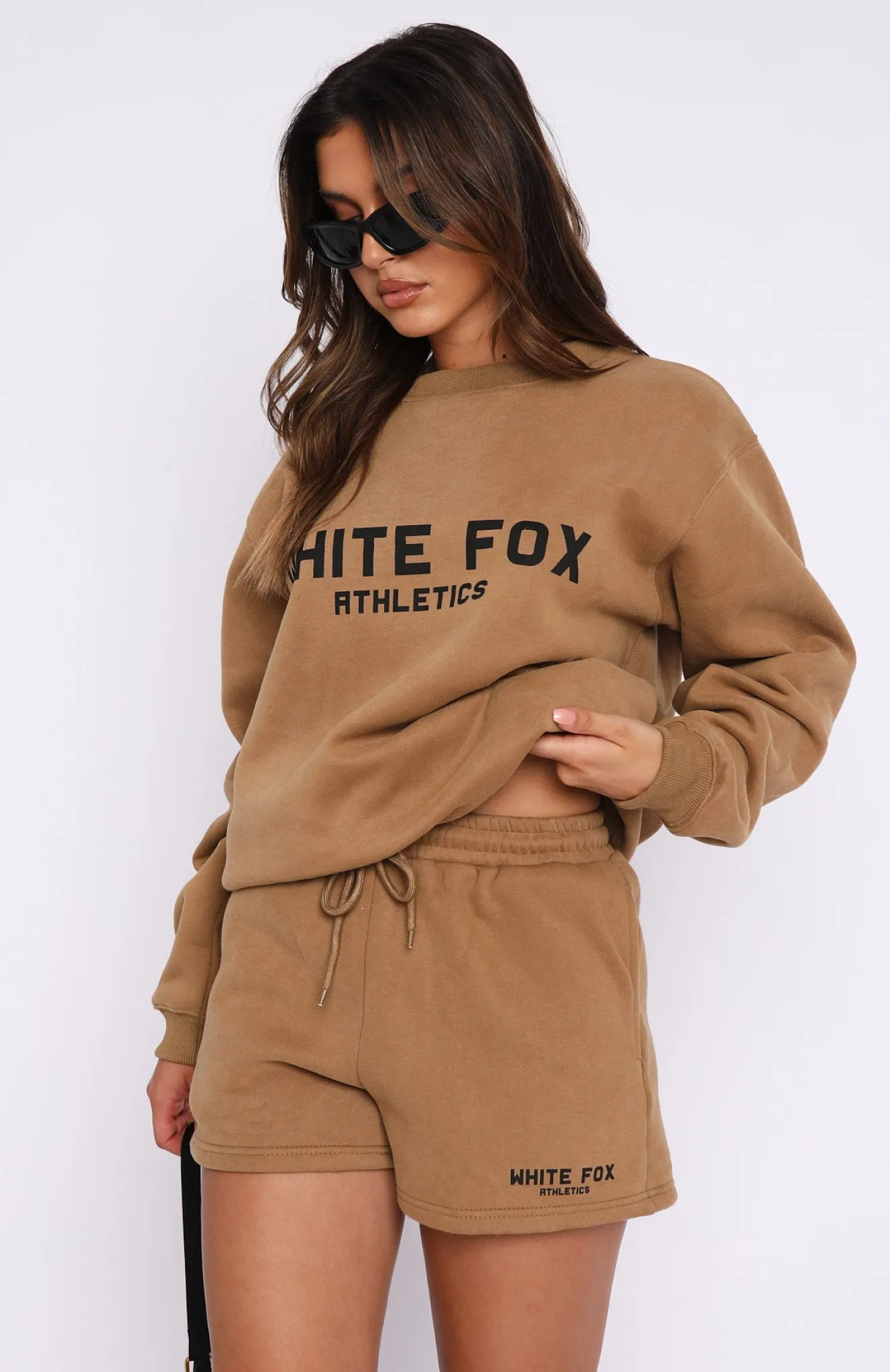 Shorts | White Fox Boutique The Next Level Lounge Shorts Tan brown