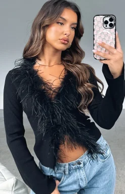 Shirts & Blouses | White Fox Boutique The Night Is Young Long Sleeve Top black