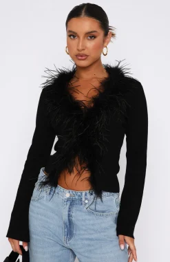 Shirts & Blouses | White Fox Boutique The Night Is Young Long Sleeve Top black