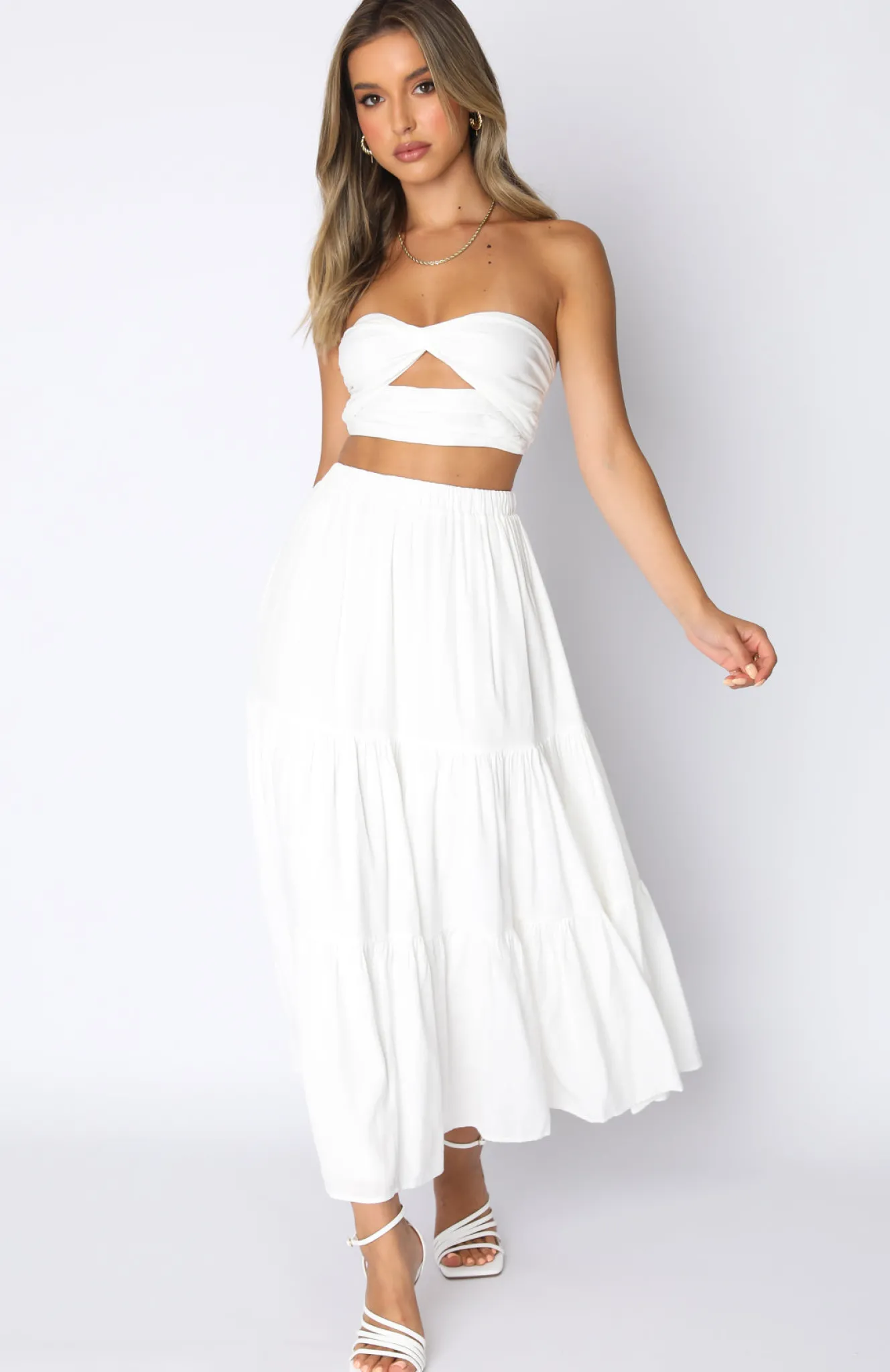 Restocked | White Fox Boutique The One's You Love Maxi Set white