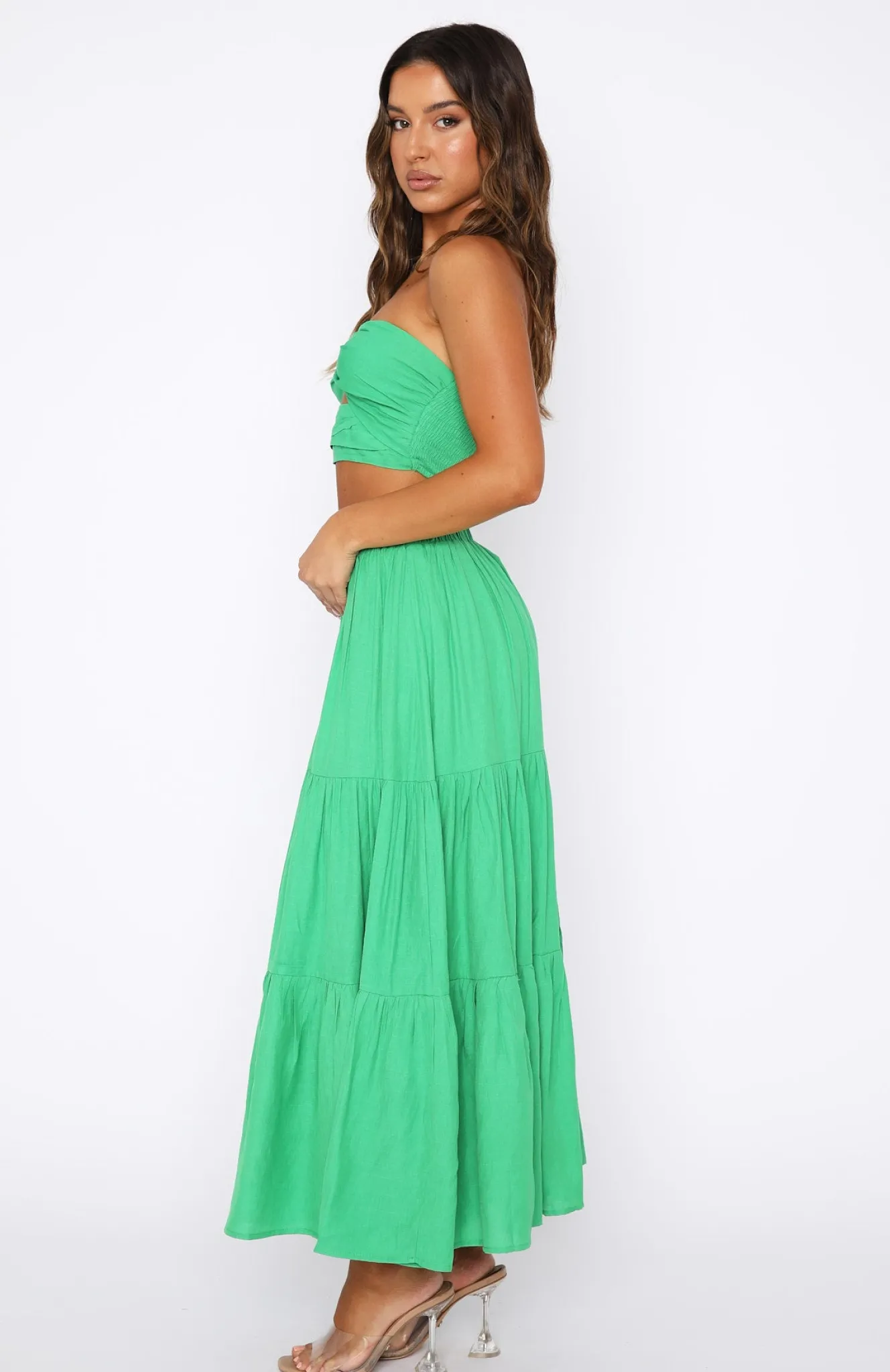 Restocked | White Fox Boutique The One's You Love Maxi Set Dark green