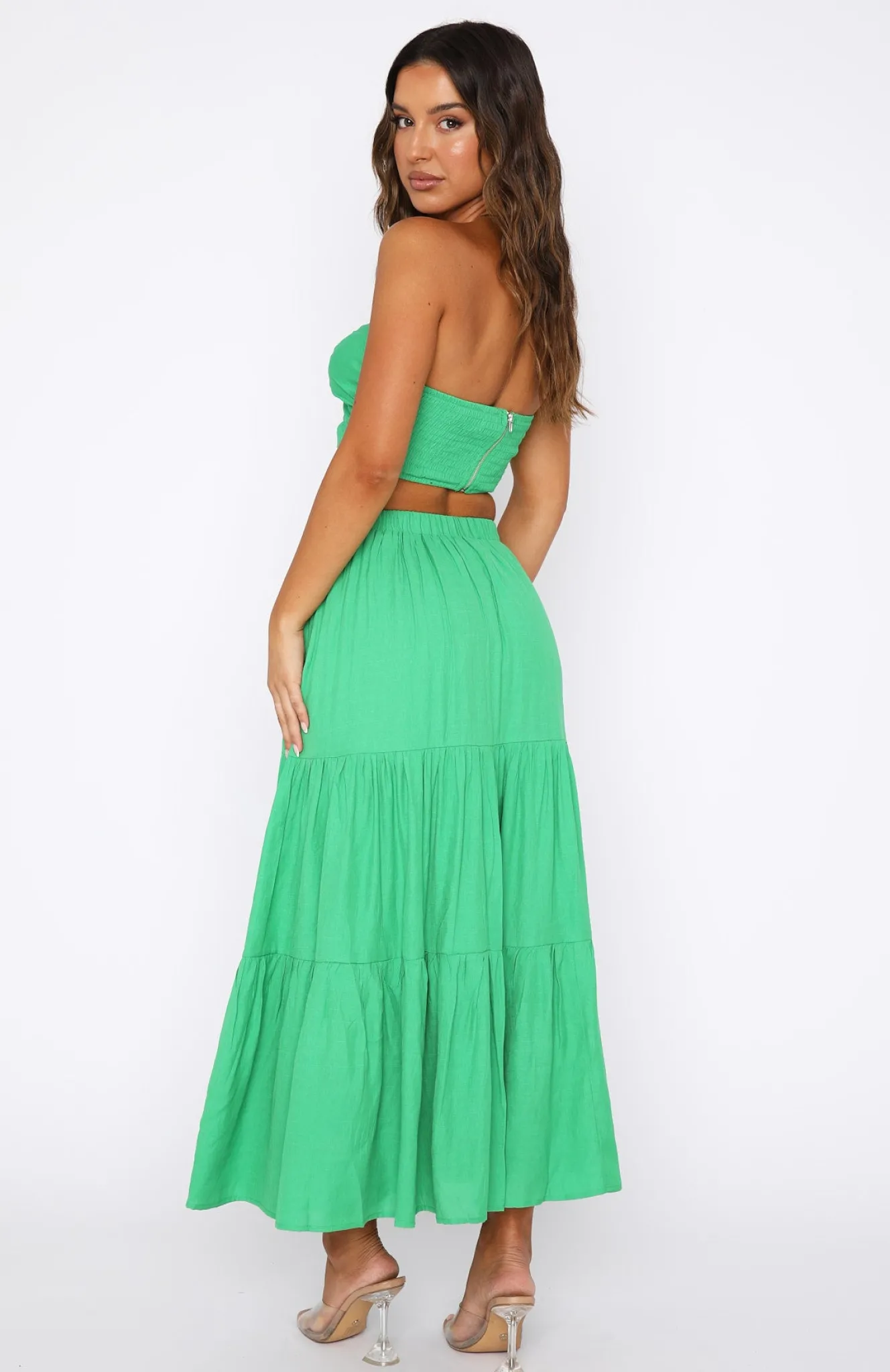 Restocked | White Fox Boutique The One's You Love Maxi Set Dark green
