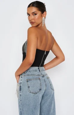 Shirts & Blouses | White Fox Boutique The Sweetest Thing Diamante Bustier black
