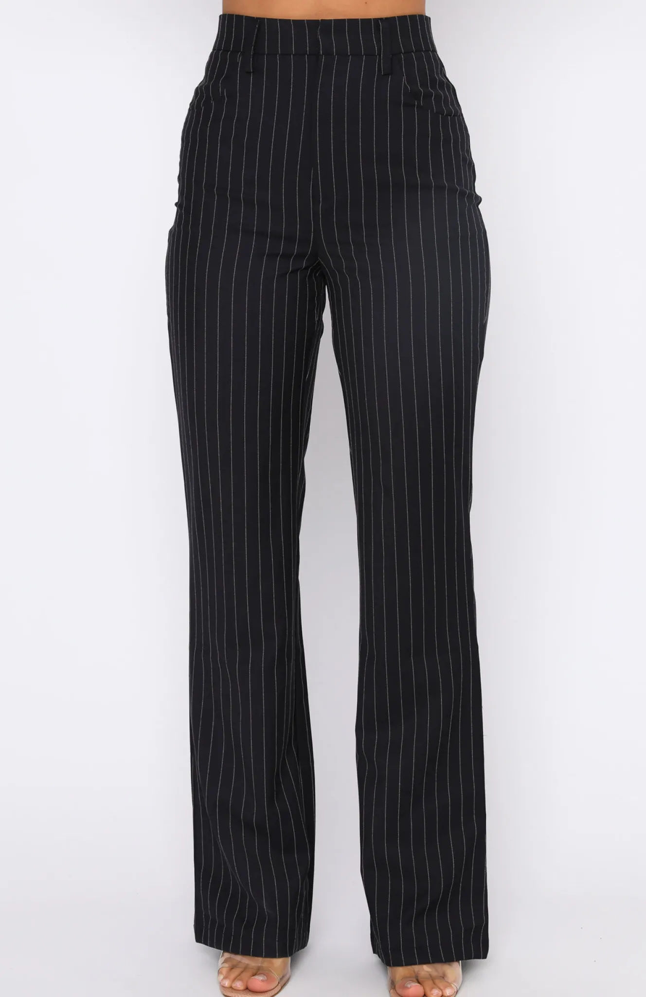 Pants | White Fox Boutique There She Goes Pants Navy Pinstripe blue