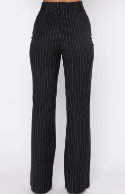 Pants | White Fox Boutique There She Goes Pants Navy Pinstripe blue
