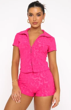 Shirts & Blouses | White Fox Boutique Thought After Thought Terry Top Hot pink