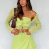 Shirts & Blouses | White Fox Boutique Tied To You Long Sleeve Crop Matcha green