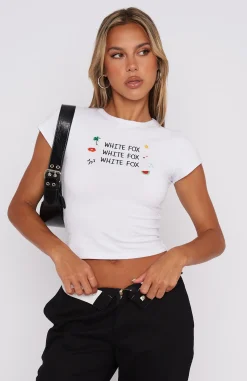 Shirts & Blouses | White Fox Boutique To The Tropics Baby Tee white