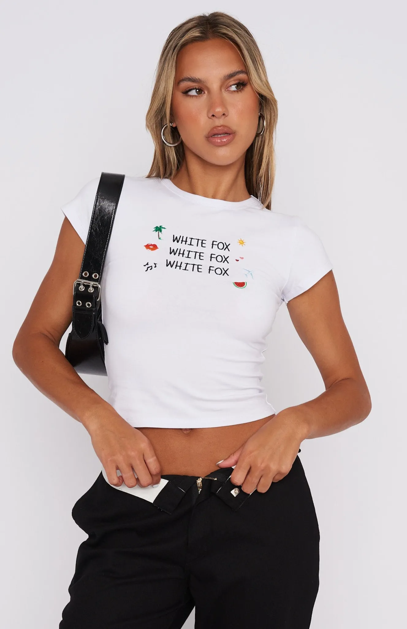 Shirts & Blouses | White Fox Boutique To The Tropics Baby Tee white