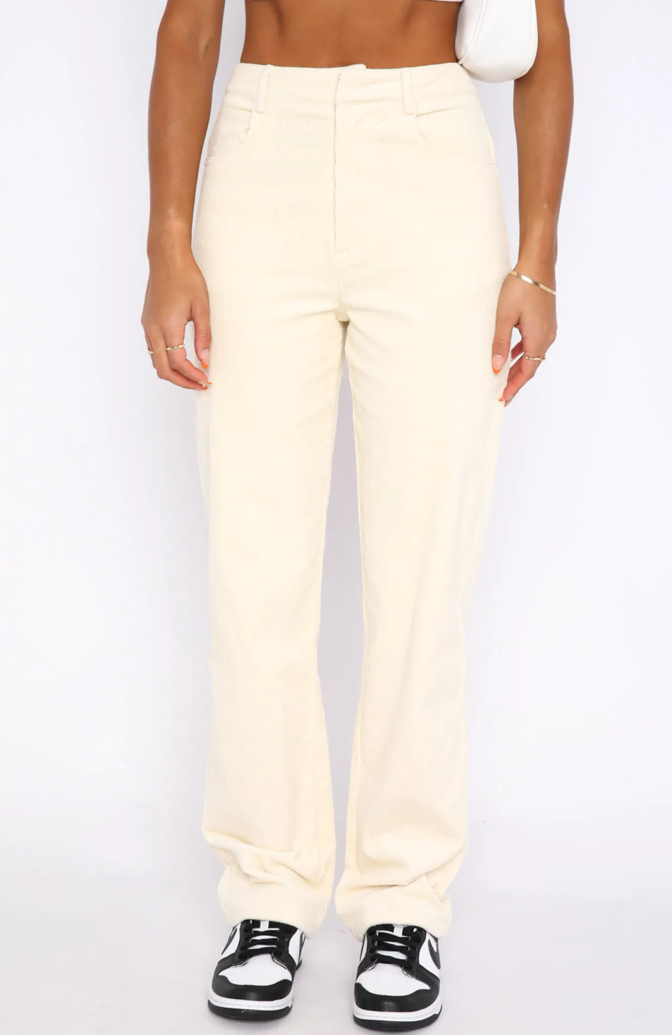 Pants | White Fox Boutique Treat Me Better Cord Pants Cream white