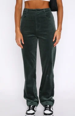Pants | White Fox Boutique Treat Me Better Cord Pants Forest green