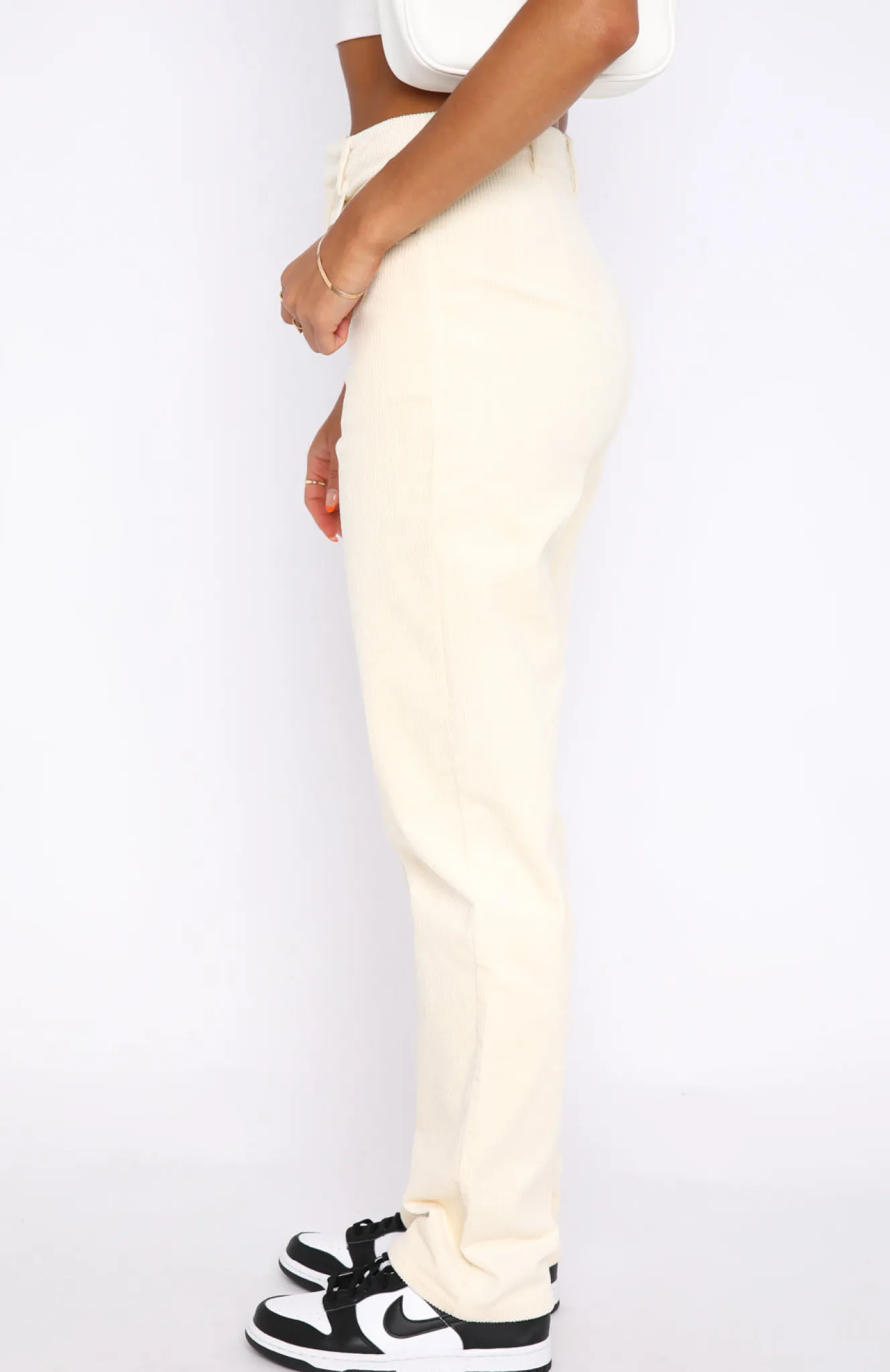 Pants | White Fox Boutique Treat Me Better Cord Pants Cream white