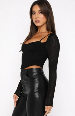 Shirts & Blouses | White Fox Boutique Treat Me Well Long Sleeve Bustier black