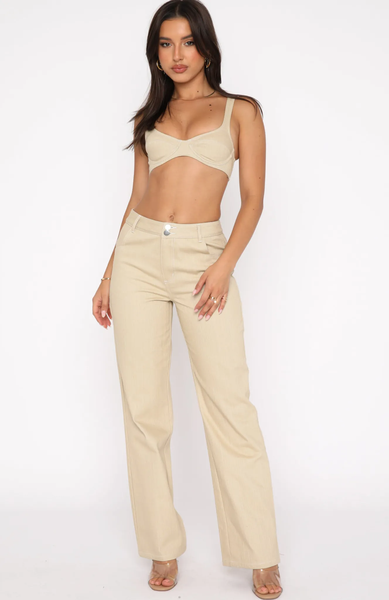 Shirts & Blouses | White Fox Boutique True For You Crop Oatmeal nude