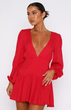 Long Sleeve Dresses | White Fox Boutique True To You Long Sleeve Mini Dress red