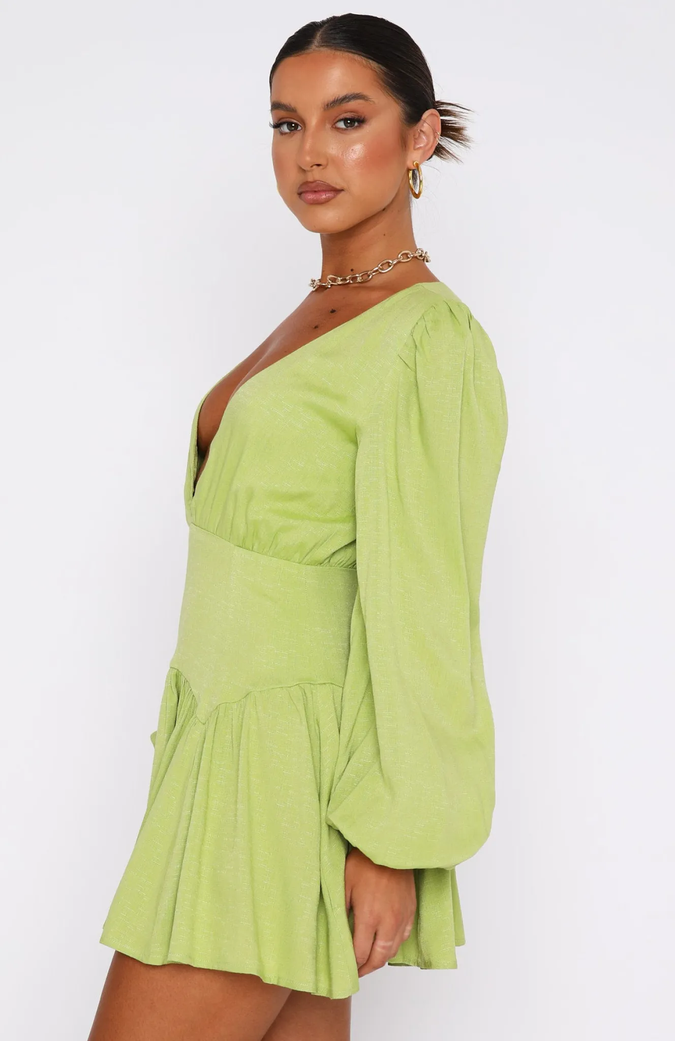 Long Sleeve Dresses | White Fox Boutique True To You Long Sleeve Mini Dress Matcha green