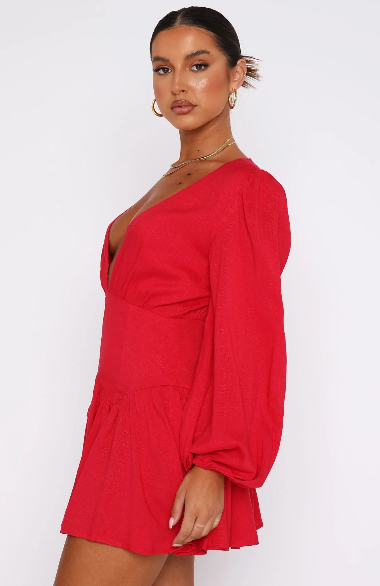Long Sleeve Dresses | White Fox Boutique True To You Long Sleeve Mini Dress red