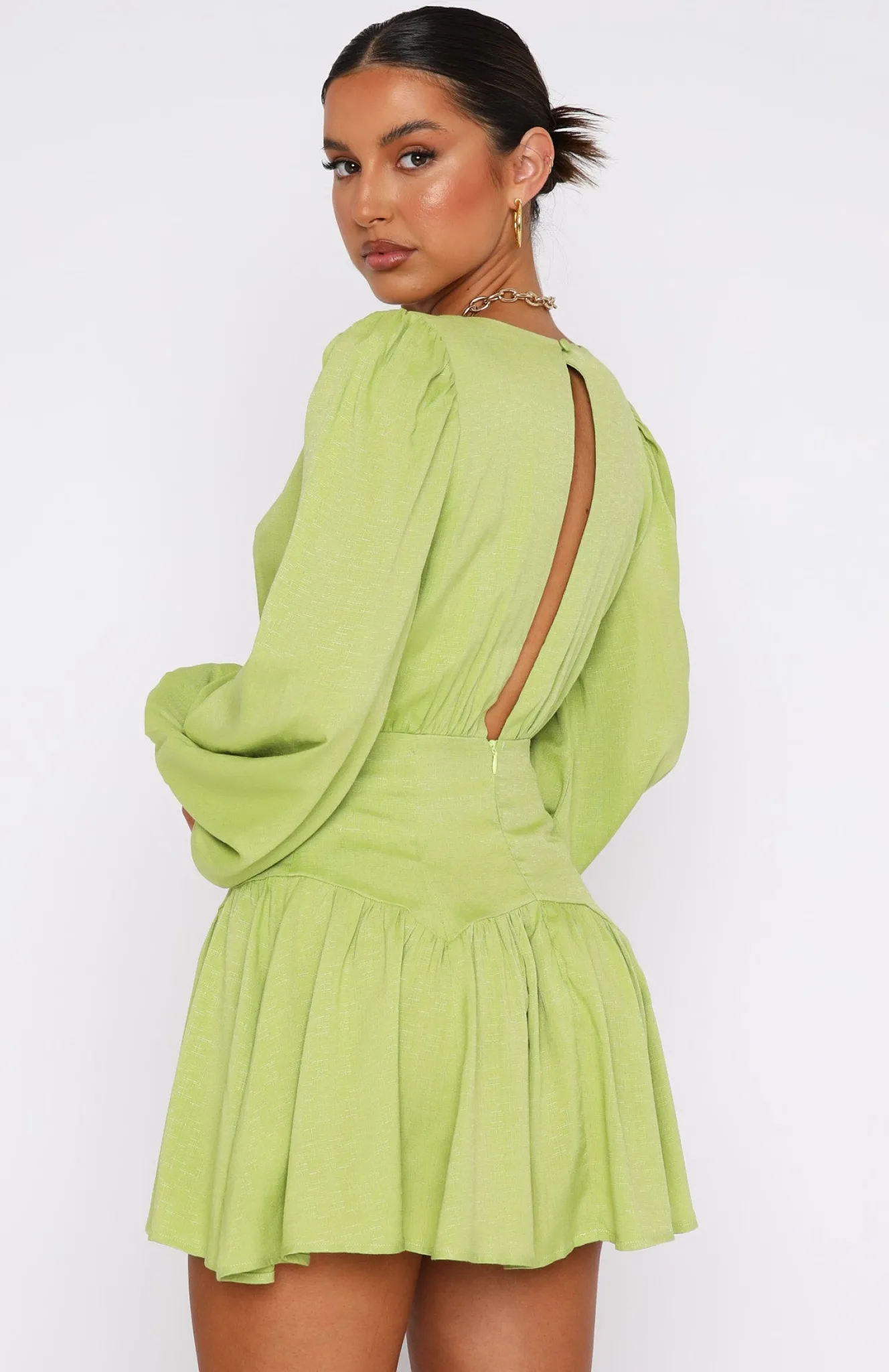 Long Sleeve Dresses | White Fox Boutique True To You Long Sleeve Mini Dress Matcha green