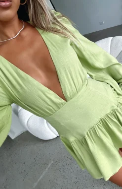 Long Sleeve Dresses | White Fox Boutique True To You Long Sleeve Mini Dress Matcha green