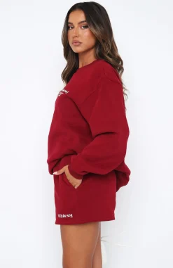 Shorts | White Fox Boutique Turn It Around Lounge Shorts Dark red
